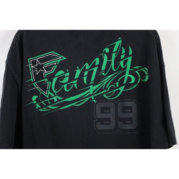 Vintage Famous Stars and Straps Mens XL Faded Spell Out Double Sided T-Shirt - Picture 9 of 9